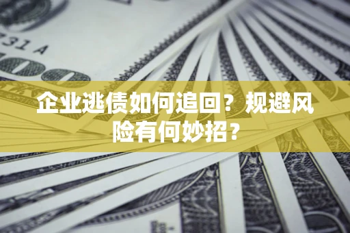 济南企业逃债如何追回？规避风险有何妙招？
