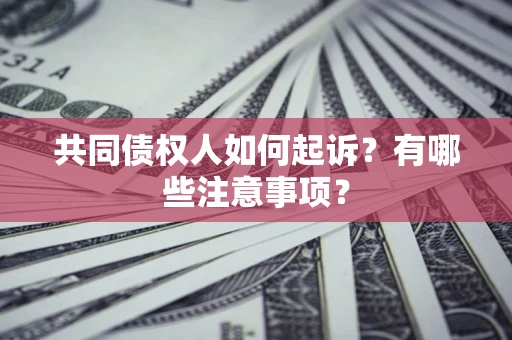 济南共同债权人如何起诉？有哪些注意事项？